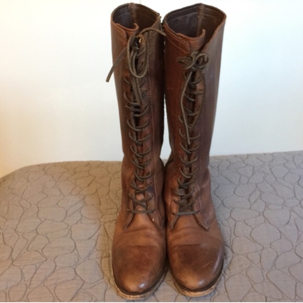Vintage Shoe company leather lace up boots